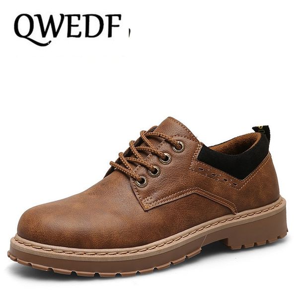 

qwedf 2019 new young fashion comfortable oxfords shoes rubber outsole anti-skid shoes men's casual leather driving f1-80, Black