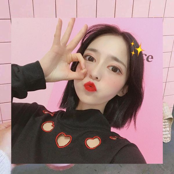 

2017 autunm new fashion thin red heart hollow out casual cute fresh long sleeve female sweatshirts, Black