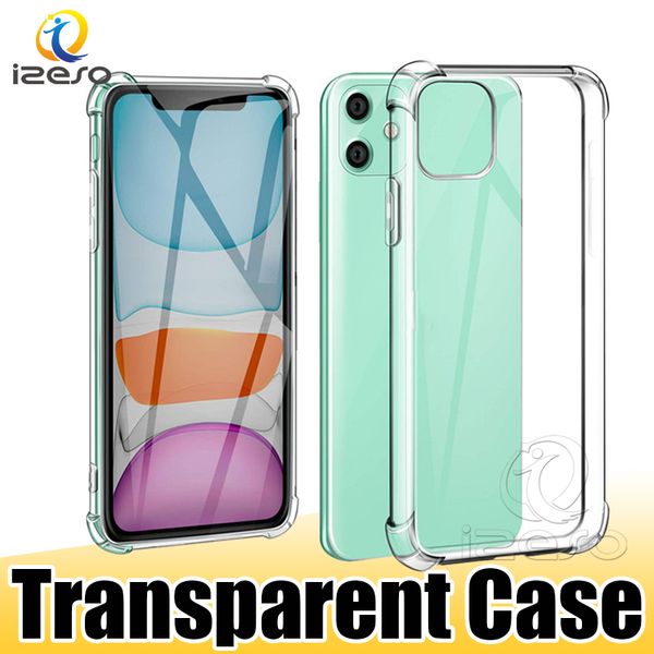 

soft tpu transparent phone case for iphone 11 pro xs max xr 8 7 plus samsung a21 huawei p40 clear shell cover izeso