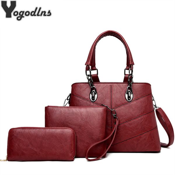 

3 шт / комплект сумки женские сумки сумки кошельки сцепления композитный кожа pu женский болса feminina tote crossbody