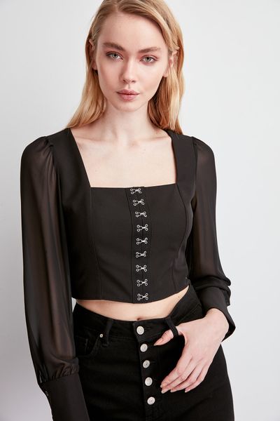 

trendyol sleeve detail bluz twoss20bz0039, White