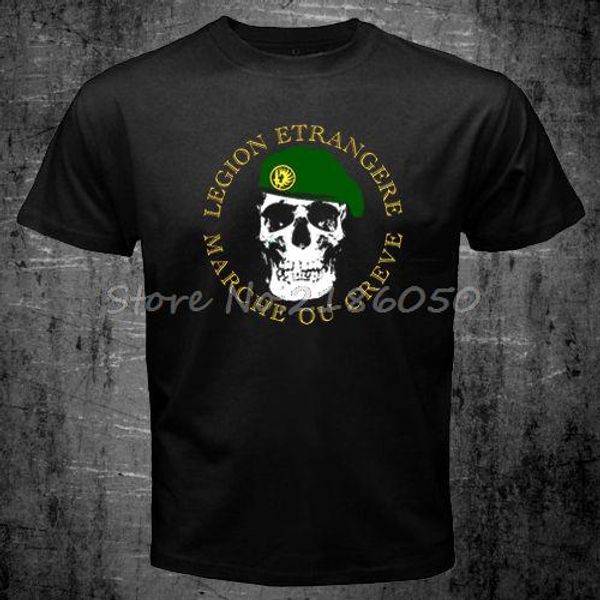 

french foreign legion special forces world war army t shirt men's short sleeve o-neck t shirts cool male streetwear, White;black