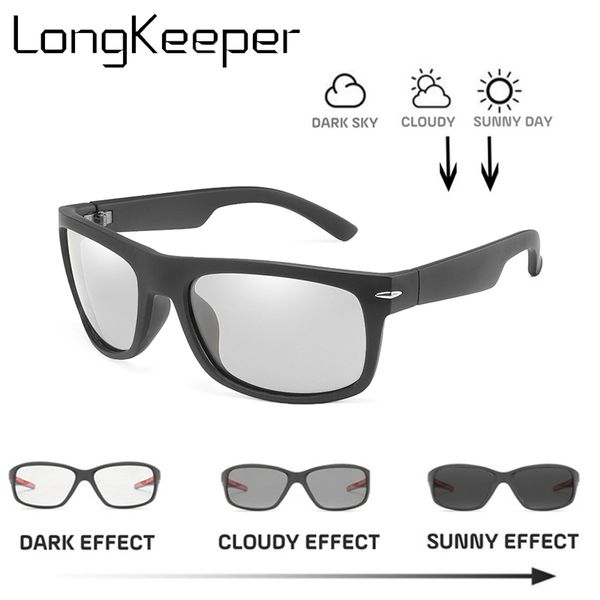 

2019 фотохромные солнцезащитные очки для мужчин объектив uv400 квадрат ультра-легкая рамка вождения очки для мужчин высокое качество, White;black