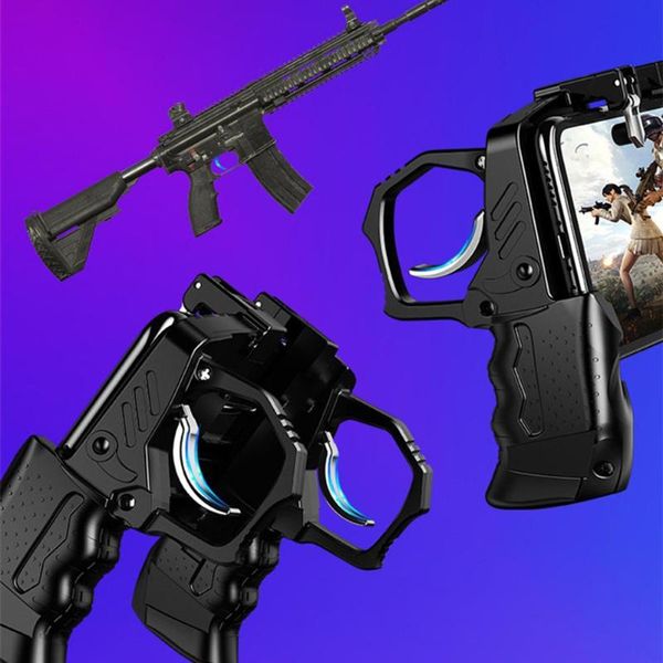 

vodool k21 game handle for pugb helper 4 finger ergonomic grip linkage fast shooting button controller mobile phone universal