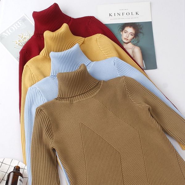 

gigogou autumn winter warm women sweater thick turtleneck pullover sweater fashion rib knitted female jumper top, White;black