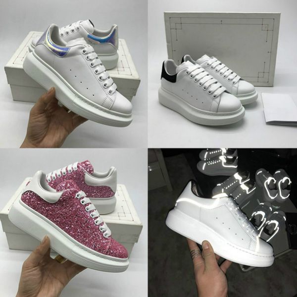 

20ss platform shoe reflective triple black velvet white oversized men women casual sneaker party full dress calfskin leather