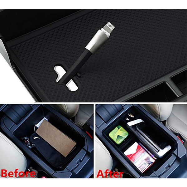 

kanuoc car center console armrest box glove box secondary storage console organizer insert tray for tocoma 2016-2017