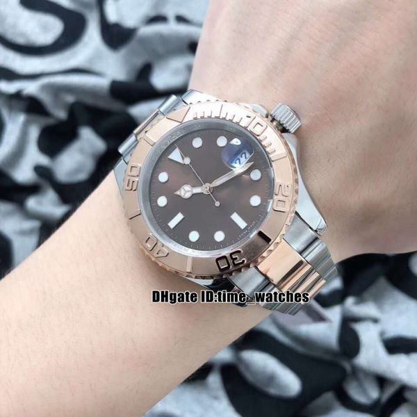 

selling new rose gold case 116621 miyota 8215 automatic mens watch stainless steel hand sapphire gents business watches, Slivery;brown