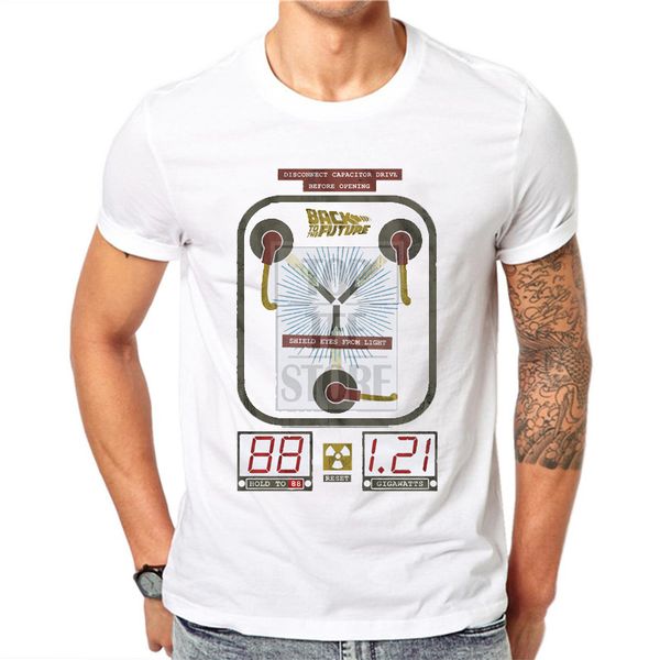 

back to the future t shirt summer fashion dmc delorean men t-shirt film cotton harajuku men short sleeve tee shirts, White;black