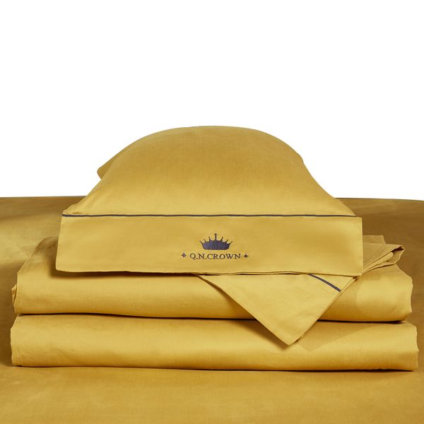 

4 / 6шт 100% хлопок постельное белье простыни королева king size кровать комплект пододеяльник наборы яркий цвет желтый зеленый красный серы
