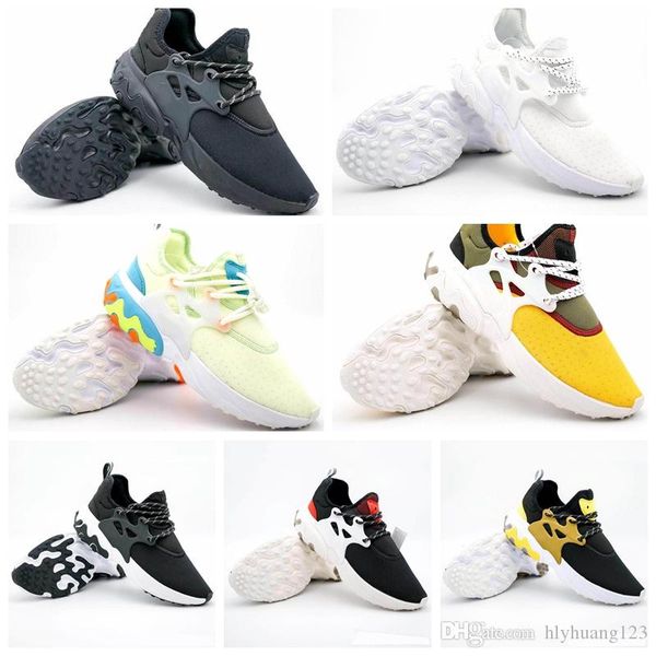 

new 2019 react presto men women running shoes triple black rabid panda breezy thursday brutal honey trainer breathable sports sneakers
