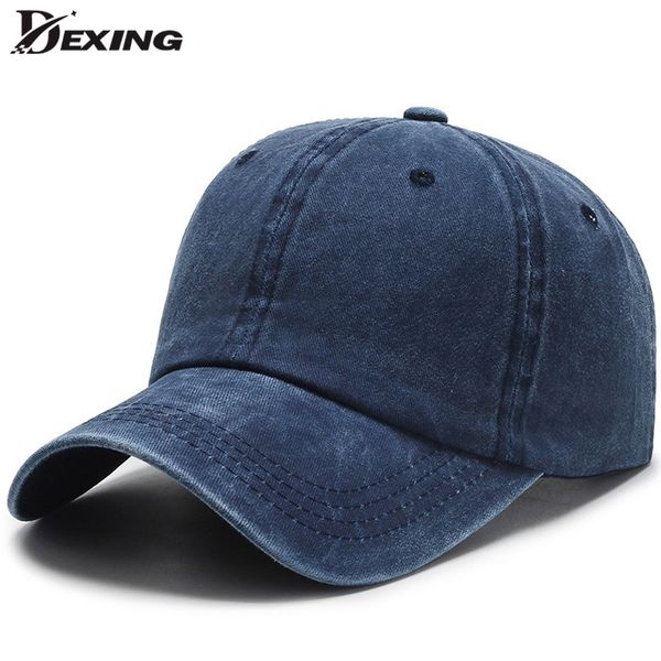 

brand solid washed cotton baseball cap for men women snapback hats summer caps outdoor gorras fitted casquette vintage dad hat, Blue;gray