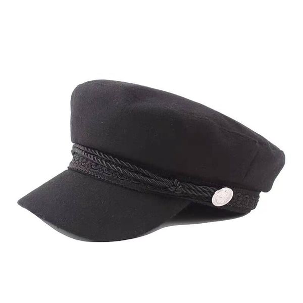 

women hats octagonal caps cotton casual button travel walking caps sun visor sports running octagonal cap, Black;white
