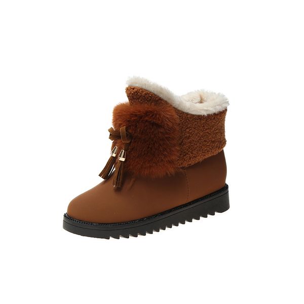 

ladies casual plus velvet plus cotton thick snow boots fashion suede women's shoes non-slip wear-resistant flat cotton shoes, Black