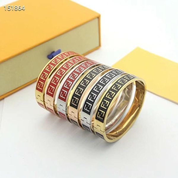 

black or red enamel bracelet in gold rose gold platinum punk bangle ps5224a