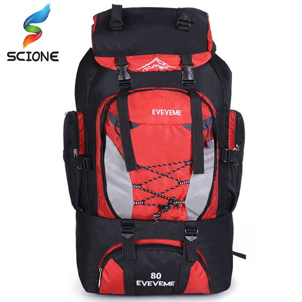 

80l men's waterproof climbing hiking backpack camping mountaineering backpack sport outdoor bike bag climbing rucksack