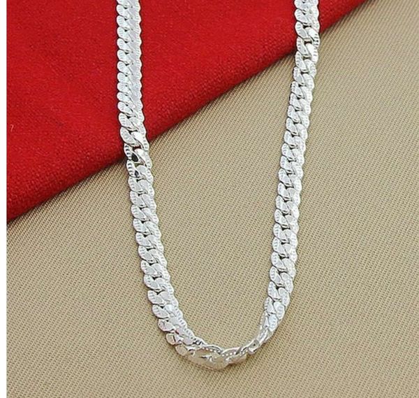 

fashion brand new womens mens male female 925 sterling silver plated copper necklace chain necklaces link chain