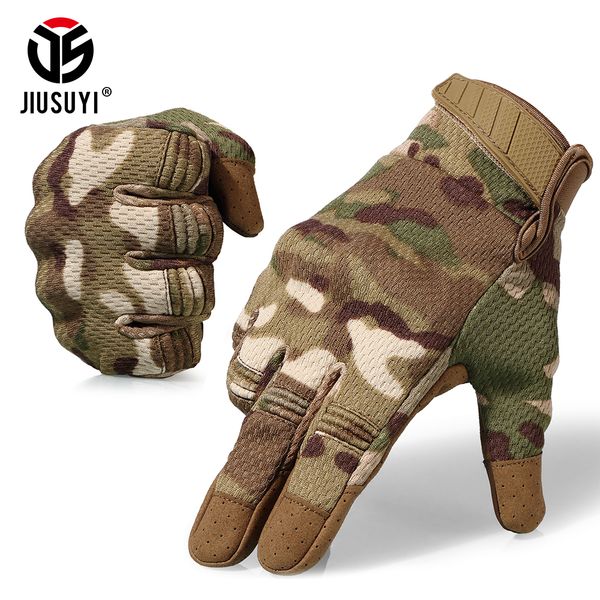 

tactical touchscreen full finger gloves paintball shooting lightweight breathable protection hard knuckle gear, Blue;gray