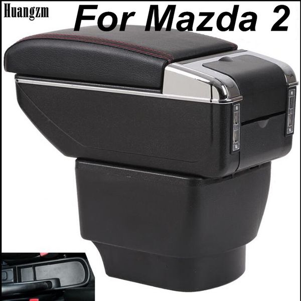 

for 2 m2 hatchback armrest box central store content storage box with cup holder ashtray usb interface