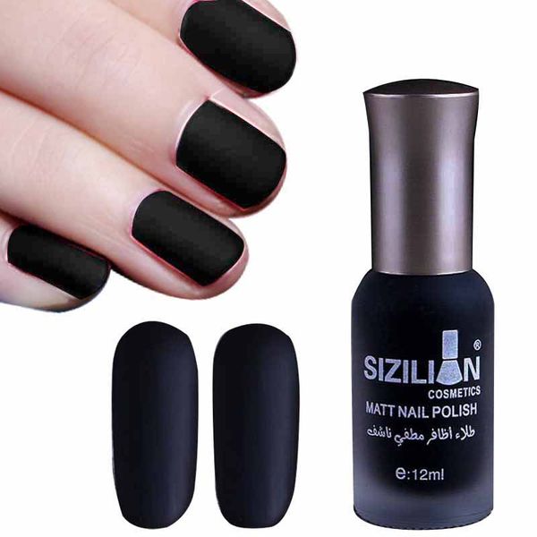

1 bottle 12ml black matte dull fast-dry nail polish manicure nail art varnish lacquer color