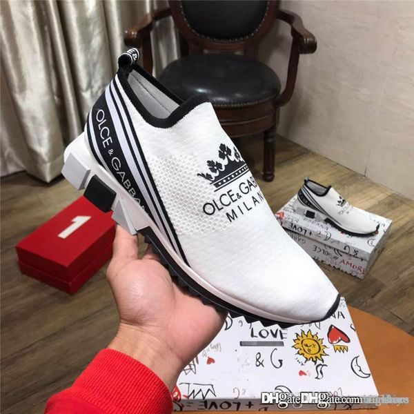 

2019 new arrive 19ssdolce&gabbana crown runners sneakers trainers white casual shoes with original box