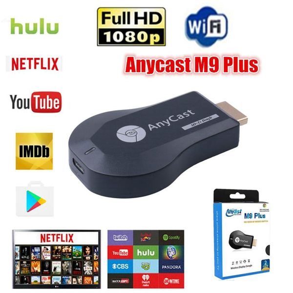 

hd tv stick anycast m9 plus for chromecast youtube netflix 1080p wireless wifi display tv dongle receiver dlna miracast for phone tablet pc