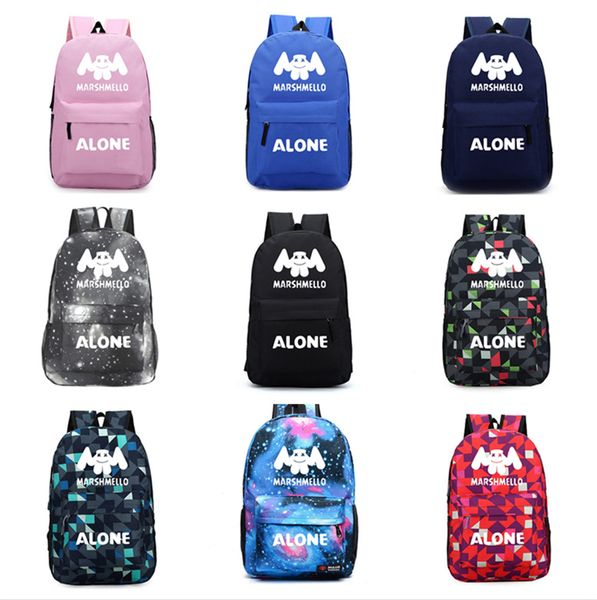 

marshmello backpack students schoolbag for teenagers fashion leisure daily travel casual lapbags rucksack dhl le226-m