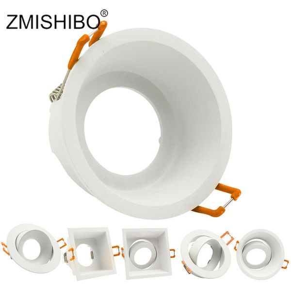 Zmishibo Led Downlight 75mm 90mm Cut Hole Recessed Ceiling Spot Lamp Fitting Frame Bulb Replaceable Mr16 Gu5 3 Gu10 E27 Sockets 12v Led Downlights