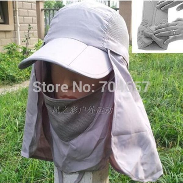 

2020 outdoor men women summer quick drying neck face uv protection fishing sun hats mountain climbing bucket sun cap, Blue;gray