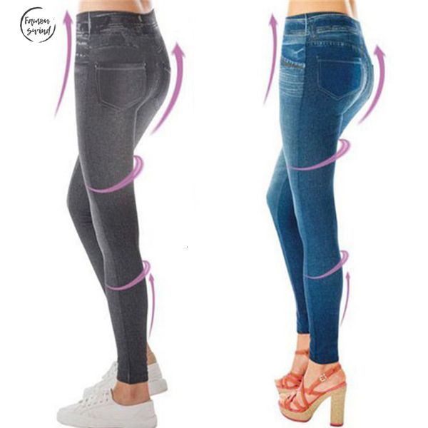 

леггинсы горячих женщины denim с карманом тонкого jeggings фитнес плюс размер джинсы леггинсы s xxl черный серый синий, Black