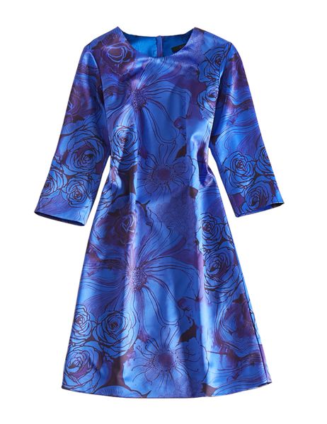 

women print a-line dress half sleeves mini casual dresses 04k854, Black;gray