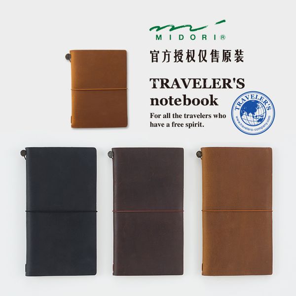 

midori travelers traveler's leather journal notebook regular passport version journaling inserts inner page sticker
