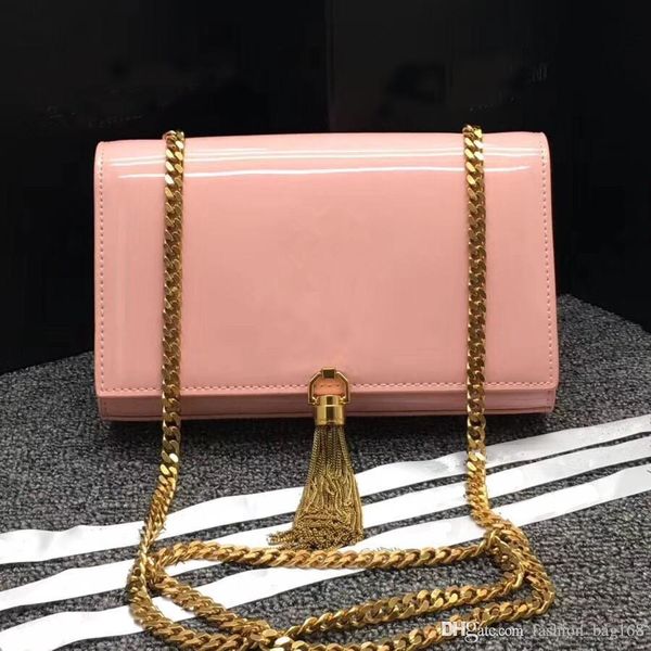 

women tassel flap bag single golden chain shoulder bag patent leather crossbody designer crossbody messenger bags