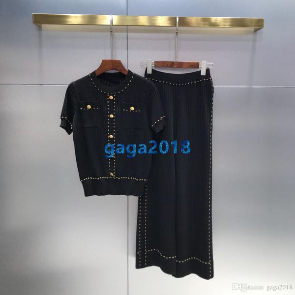 

high end женщины девушки стрейч вискоза вязаная рубашка и длинные брюки ледяной шелк вязаные свободные брюки с полосами круглый вырез тонкий, White