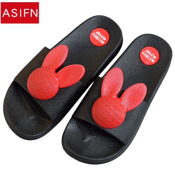 

asifn women slides cute slippers type couple shoes indoor summer bathroom men fashion zapatos mujer flip flops, Black