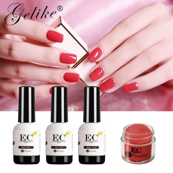 

gelike 10g/pcs dip powder nail art acrylic gel polish manicure ping uv primer varnish system salon organic, Silver;gold