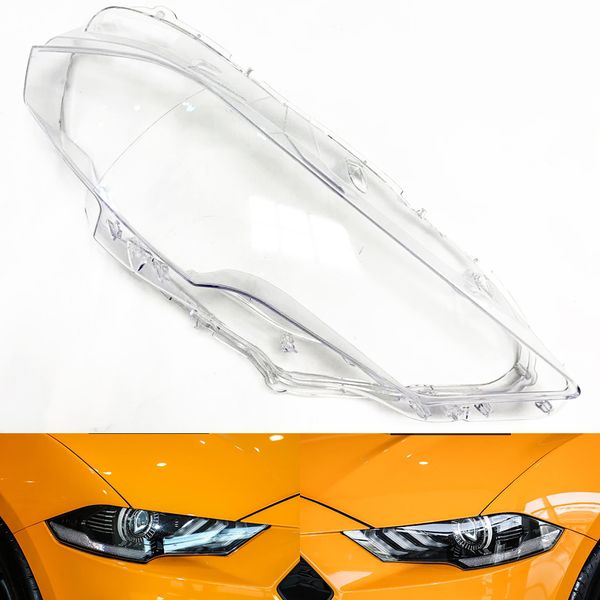 

for mustang 2018 2019 car headlight headlamp clear lens auto shell cover