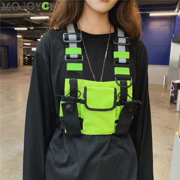 

oxford fashion crossbody chest vest bag men women night reflective hip hop style streetwear waistcoat packs