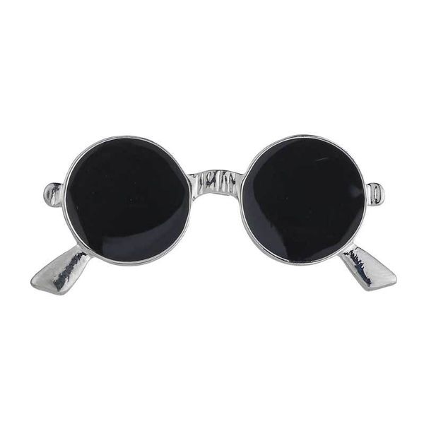 

personality drop ink mirror sunglasses brooch enamel lapel pin fashion simple small glasses professional suit men accessories, Gray