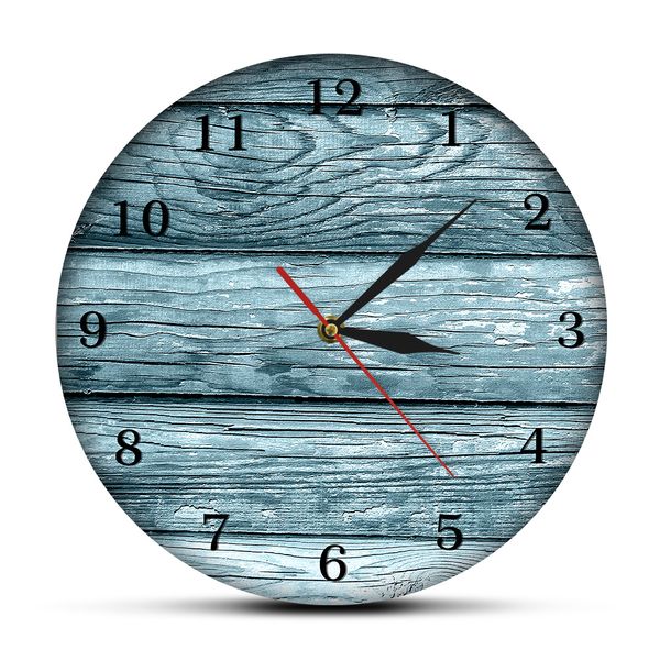 Decorative Painting Old Barn Wall Clock Silent Non Ticking Wood
