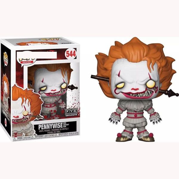 

brand new funko pop 10cm stephen king's it vinyl figure pennywise with wrought iron doll # 544 for kids gift