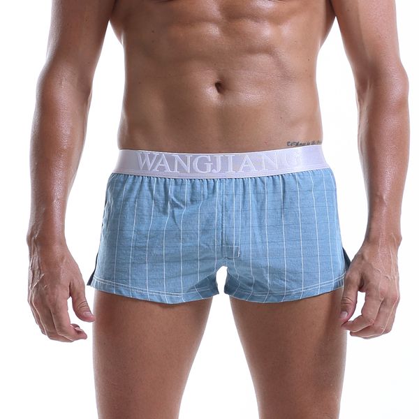 

casual shorts men boxers cotton underwear breathable loose man panties comfortable underpants soft mens trunk plaid underwear292r, Black;white