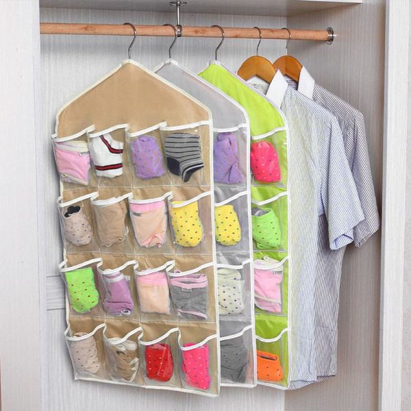 

16 grid socks underwear storage bag small items finishing bag