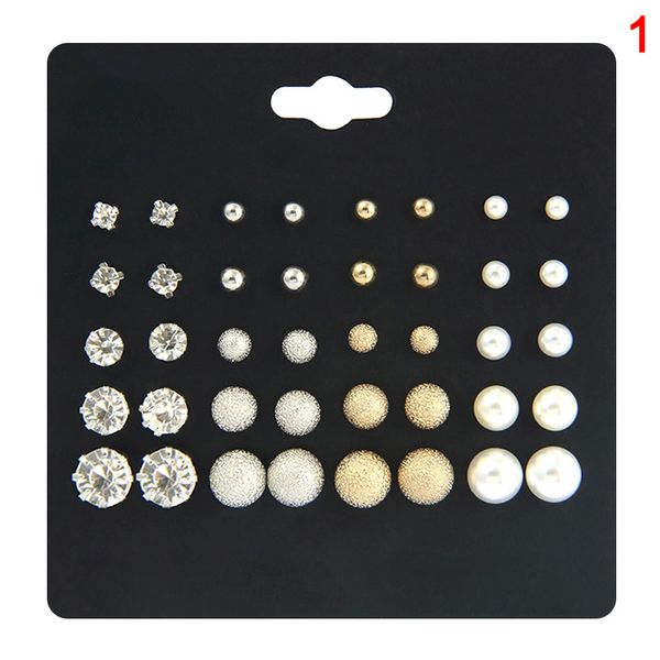

droppshiping 20 pairs zircon stainless steel stud earrings set for womens girls bfj55, Golden;silver