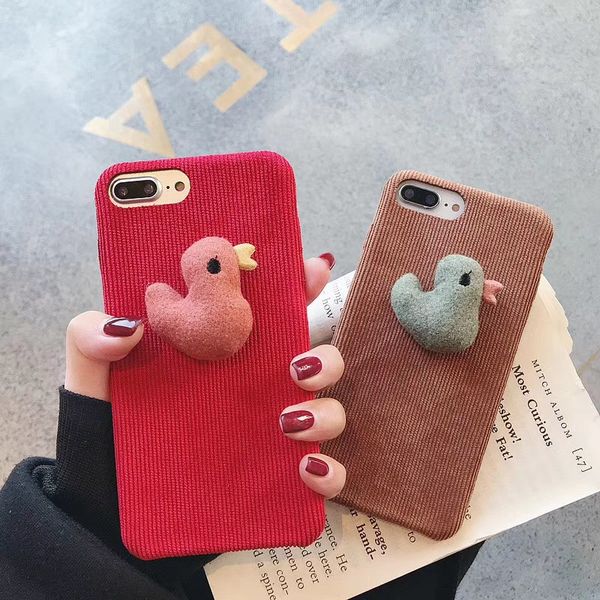

one piece luxury phone case for iphone 6 7 8plus xr xsmax 11promax fashion plush designer phone case back cover with duck decoration