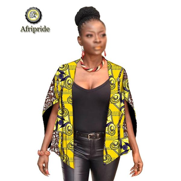 

2019 african clothing for women coats and jackets ankara tank fabric print dashiki cotton coat plus size afripride s1924013, Black;brown