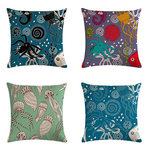 

морская рыба подушка обложка octopus home decor декоративные подушки обложка бросьте наволочки для подарка zy652