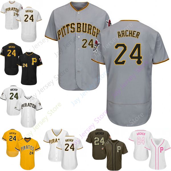

Custom Pittsburgh 24 Chris Archer Jersey Pirates Jerseys Cool Base Flexbase White Black Red Grey Home Away Men Women Youth All Stitched