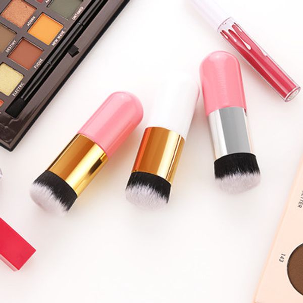 

single small chubby plastic handle foundation brush beauty tools cross-border sales brush sales
