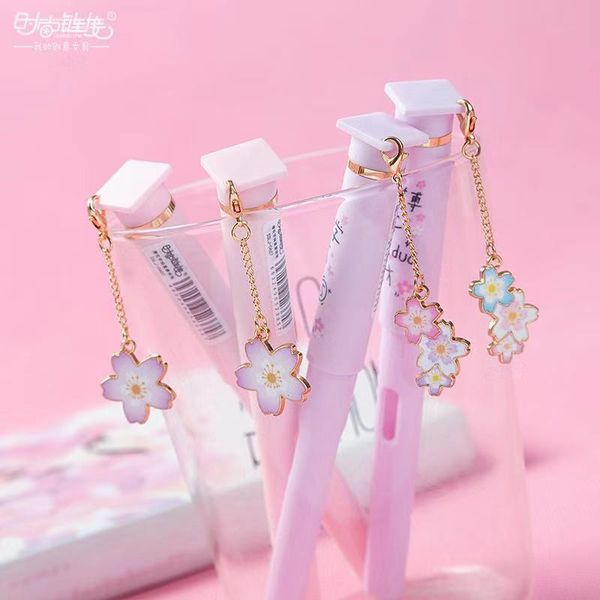 

1pcs fountain pens 2pcs blue ink nib 0.5mm cherry blossoms calligraphy signature student pens school office writing